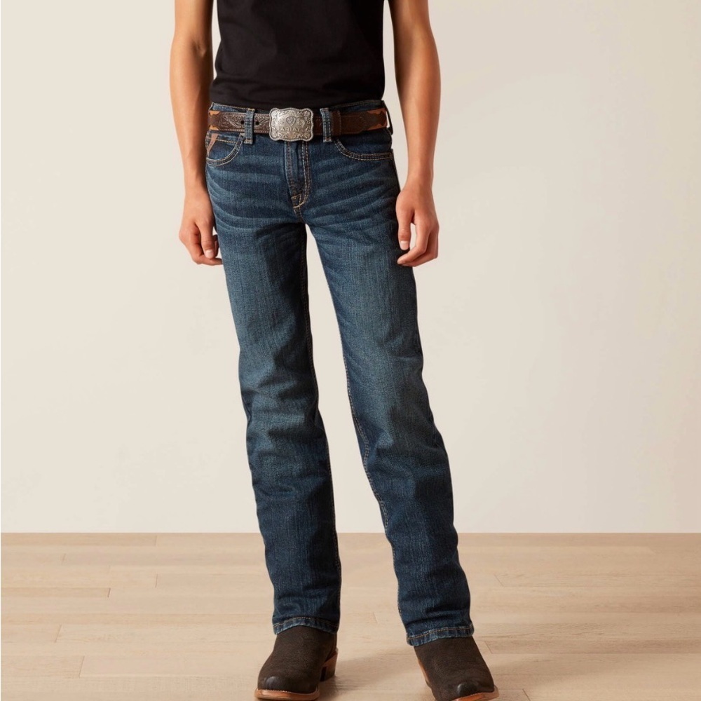 Ariat Boys Straight Leg Jean Western Cowboy Blue Size 16